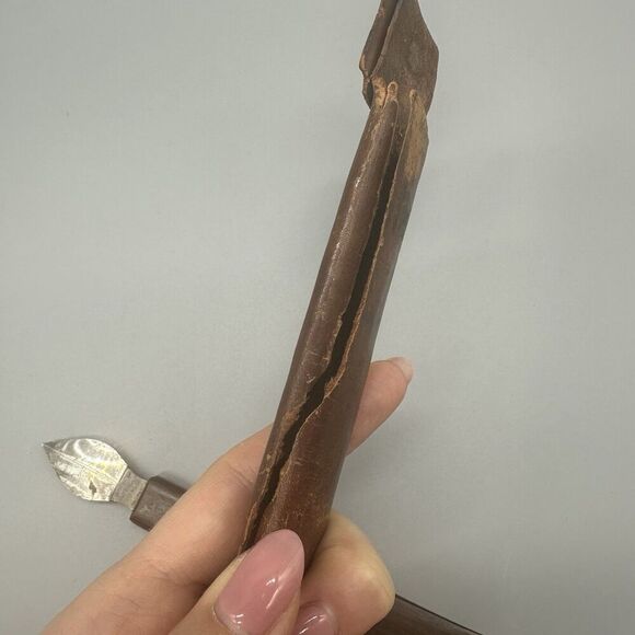 Antique Miller Bros Wood Handle Ink Scraper Blade Eraser - Picture 8 of 10